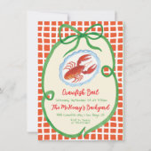  whimsicalなザリガニの煮込みパーティー 招待状 (正面)