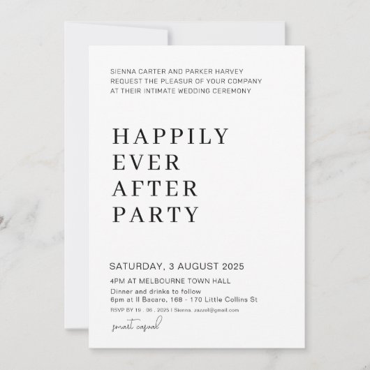 whimsicalなスクリプトの結婚式 - ファンシーすぎず、ただ愛を 招待状 (正面)