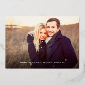  whimsicalなスクリプト写真 ウェディング セーブ・ザ・デート 箔招待状 (正面)