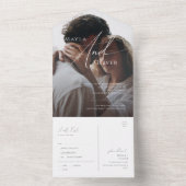  whimsicalなスクリプト カジュアル フォト シール および 送信 オールインワン オールインワン招待状 (内側)