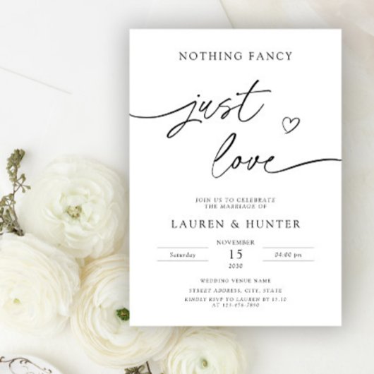  whimsicalなスクリプト - 贅沢ではなく愛を大切にしたウェディング 招待状