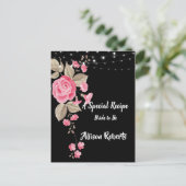  whimsicalなストリングライト ブラック  ブライズシャワー ポストカード (スタンド正面)