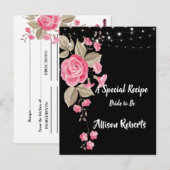  whimsicalなストリングライト ブラック  ブライズシャワー ポストカード (正面/裏面)