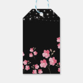  whimsicalなストリングライト ブラック ブライダルシャワー ギフトタグ (裏面)