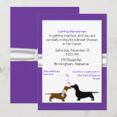  whimsicalなダックスフンドのブライズシャワー招待状 招待状 (正面/裏面)