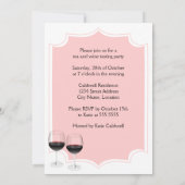  whimsicalなティーパーティーとワインチェックの招待状 招待状 (裏面)