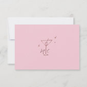  whimsicalなピンクの手書き落書き結婚式の出欠確認カード 出欠カード (裏面)