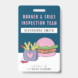 whimsicalなピンクバーガーとフライパーティ バッジ