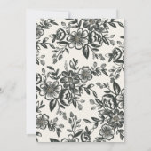 whimsicalなホワイトハンドレタードフォトオーバーレイ フラワーリ セーブザデート (裏面)