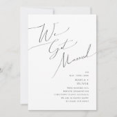  whimsicalなミニマルスクリプトの挙式発表 招待状 (正面)