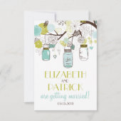  whimsicalなメイソンジャーを使った結婚式の招待状 出欠カード (裏面)