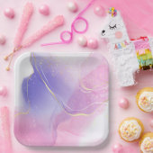  whimsicalなユニコーンのスクエアペーパープレート ペーパープレート (パーティー)