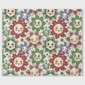  whimsicalなレトロクリスマス雪の結晶 ラッピングペーパー (フラット)