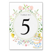  whimsicalなワイルドフラワーティーパーティー テーブルナンバー (裏面)