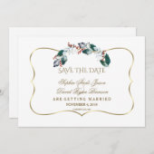  whimsicalな冬の神聖なベリーリース Save The Date セーブザデート (正面/裏面)