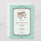  whimsicalな午後の紅茶パーティー招待状 招待状 (正面)