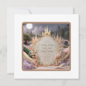  whimsicalな城のウェディング招待状：おとぎ話の始まり 招待状 (裏面)