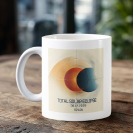 whimsicalな太陽と月の日食イラスト コーヒーマグカップ