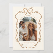  whimsicalな弓ボホファミリーフォトクリスマス シーズンカード (正面)