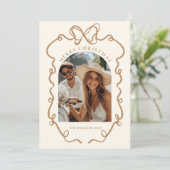  whimsicalな弓ボーホー家族写真クリスマス シーズンカード (スタンド正面)