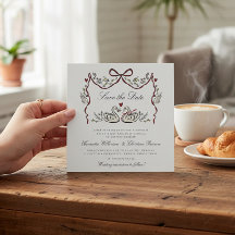  whimsicalな愛の鳥たちのスワンウェディング Save the Date