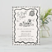  whimsicalな手描きのクイックウェーブリハーサルディナー 招待状 (スタンド正面)