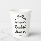  whimsicalな手描きのリボン ウェディングシャワー 紙コップ (裏面)