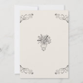 whimsicalな手描きの結婚式前ランチ招待状 招待状 (裏面)