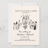  whimsicalな手描きの落書きウェディング招待状 招待状 (正面)