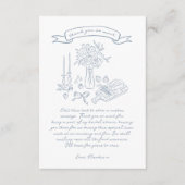 whimsicalな手描きイラストのブライダルシャワー サンキューカード (正面)