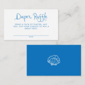 whimsicalな手書きの青いおむつくじ エンクロージャーカード (正面/裏面)