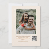  whimsicalな明るい色 オレンジ レトロ 70年代 ウェディング 招待状 (裏面)