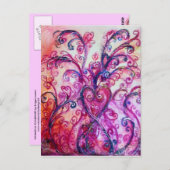  whimsicalな曲線を描く 明るいピンク 紫 白 ポストカード (正面/裏面)
