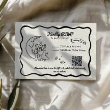 whimsicalな月の返信カード