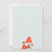  whimsicalな森のキノコの花のベビーシャワー 招待状 (裏面)