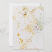  whimsicalな植物の花輪 ロマンチック ウェディング ボヘミア 招待状 (裏面)