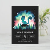  whimsicalな楽しい猫の誕生日 招待状 (スタンド正面)