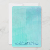  whimsicalな狐とウサギのターコイズベビーシャワー 招待状 (裏面)