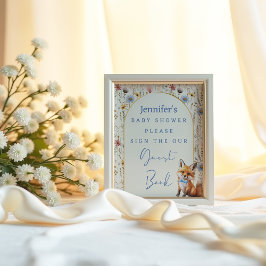  whimsicalな狐の森のベイビーシャワー ゲストブック