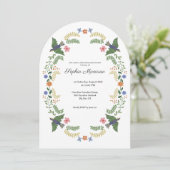  whimsicalな花の退職パーティー 招待状 (スタンド正面)