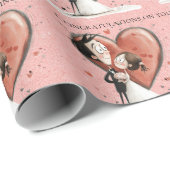 whimsicalな花嫁と花婿の結婚祝い ラッピングペーパー (ロールコーナー)