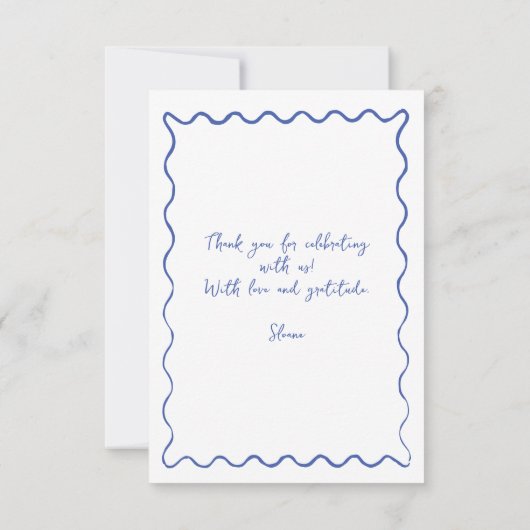 whimsicalな落書きウェディングシャワーの招待状 サンキューカード (裏面)