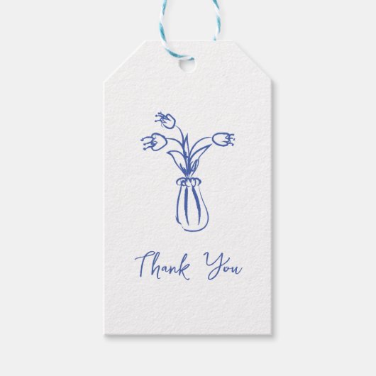 whimsicalな落書きドゥードル手描きの感謝 ギフトタグ (正面)