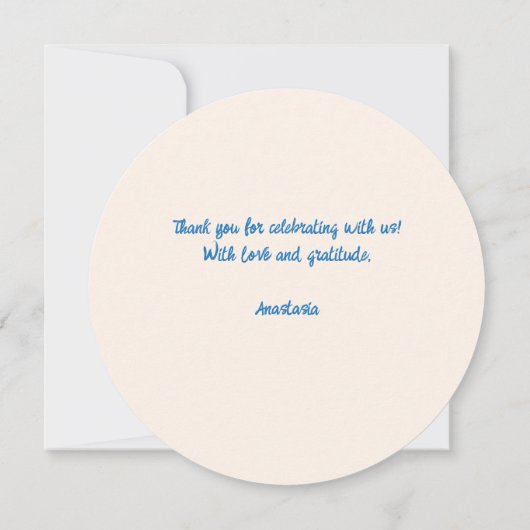  whimsicalな落書き手描きのウェディングティーシャワー サンキューカード (裏面)