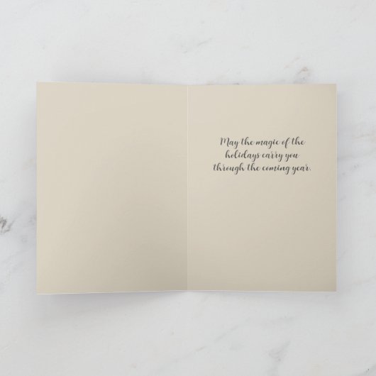  whimsicalな蝶と木の折りたたみホリデーカード シーズンカード (内部)