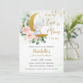  whimsicalな象の月への旅 2歳の誕生日 招待状 (スタンド正面)