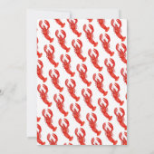  whimsicalな赤い彼女のロブスターの花嫁シャワー 招待状 (裏面)