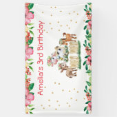 whimsicalな農場動物の誕生日パーティーバナー 横断幕 (縦)