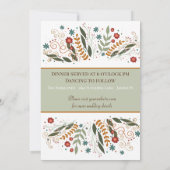  whimsicalな野生の花のエレガントなモダンなインスピリビティ 招待状 (裏面)