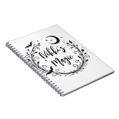  whimsicalな魔女のウィッカン植物魔法ハロウィン ノートブック (右側)